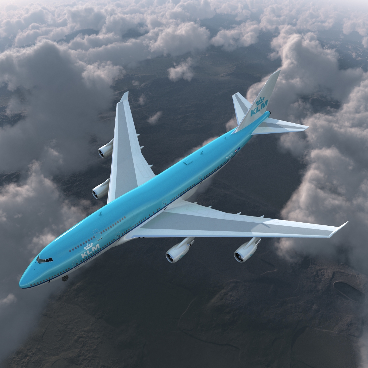 3D model Boeing 747 400ER KLM