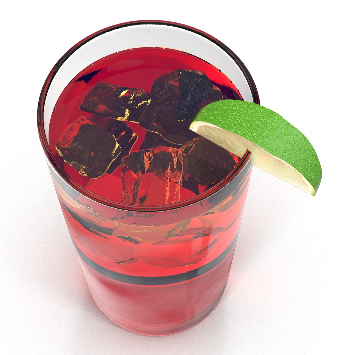 Glass of Punch with Lime 3D model