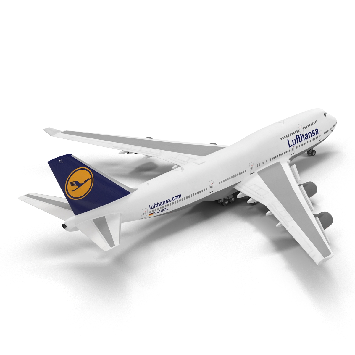 3D Boeing 747 400ER Lufthansa Rigged model