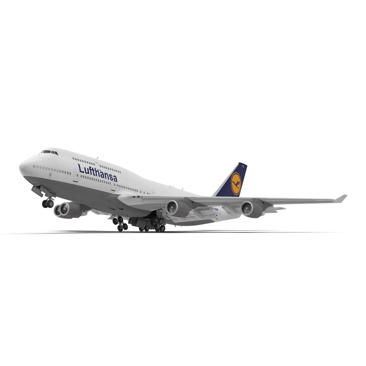 3D Boeing 747 400ER Lufthansa Rigged model