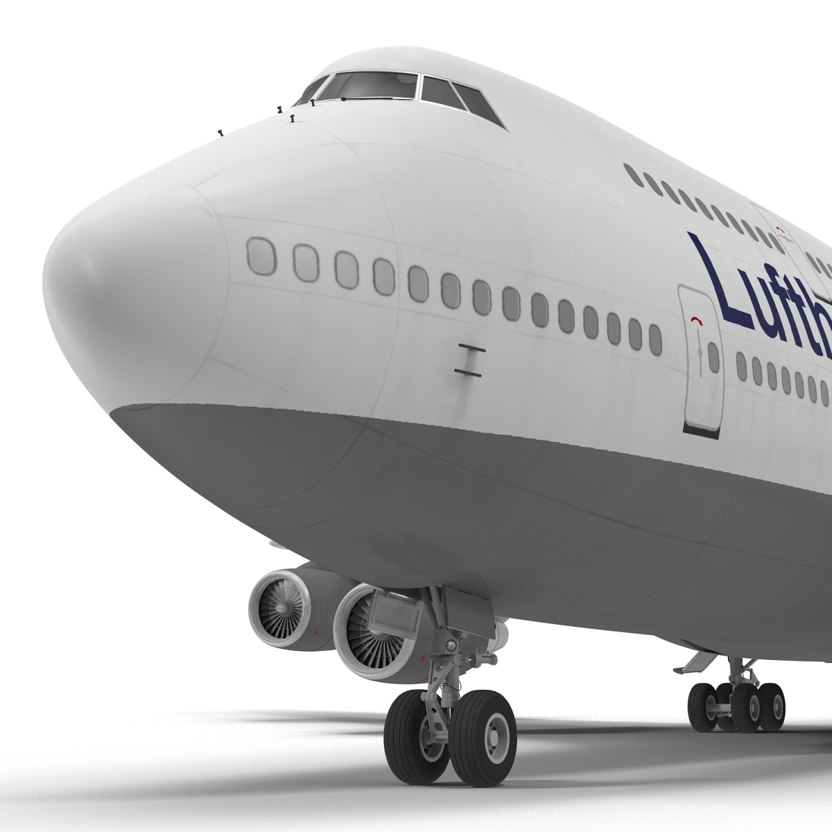 3D Boeing 747 400ER Lufthansa Rigged model