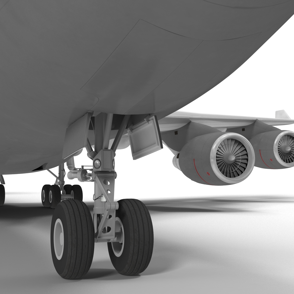 3D Boeing 747 400ER Lufthansa Rigged model