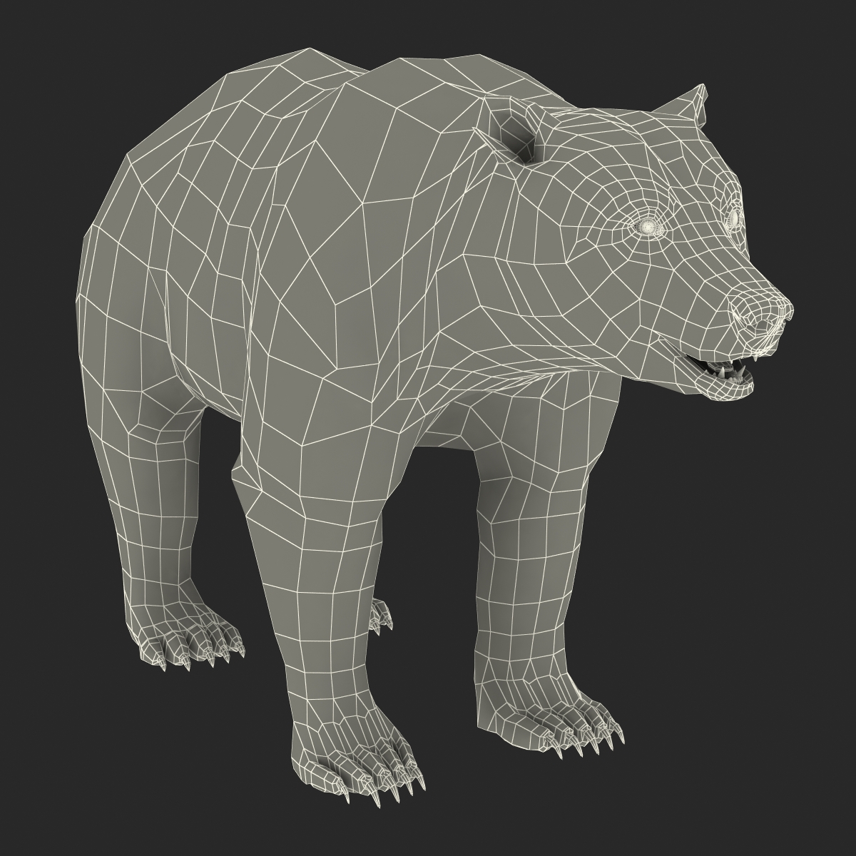 Brown Bear with Fur 3D model