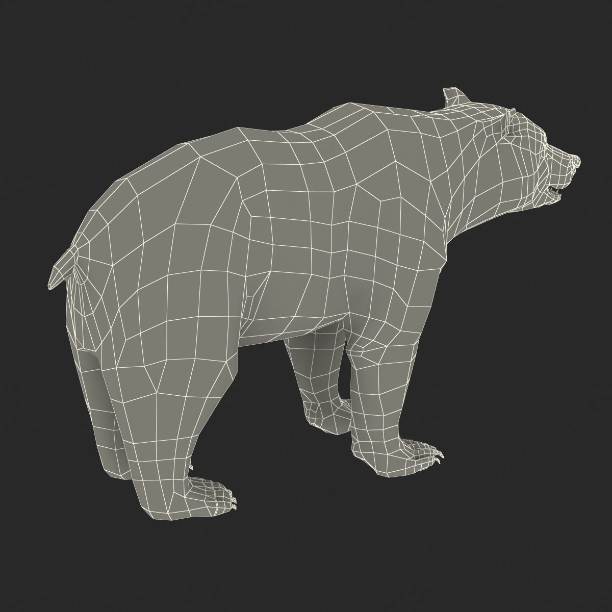 Brown Bear with Fur 3D model