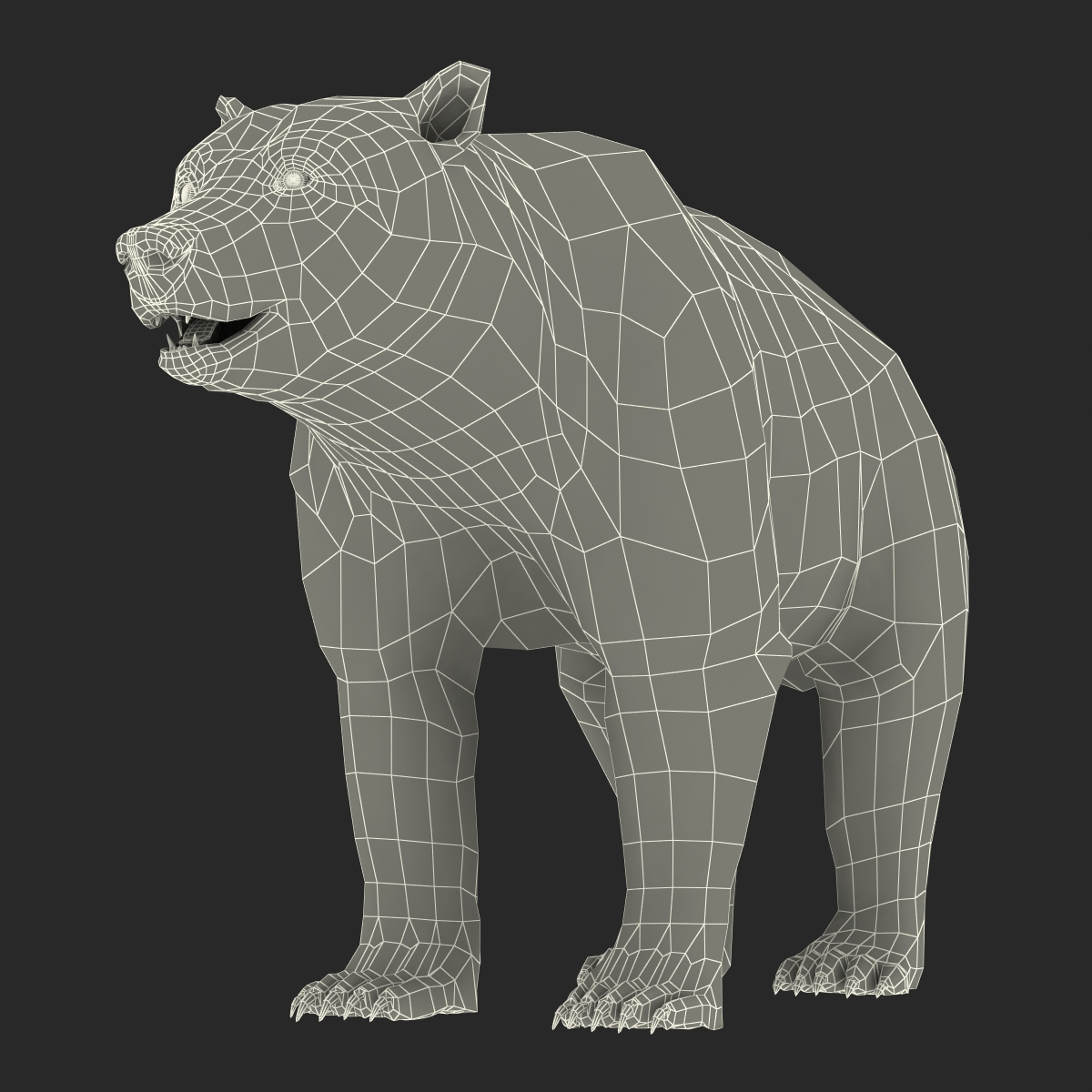 Brown Bear with Fur 3D model