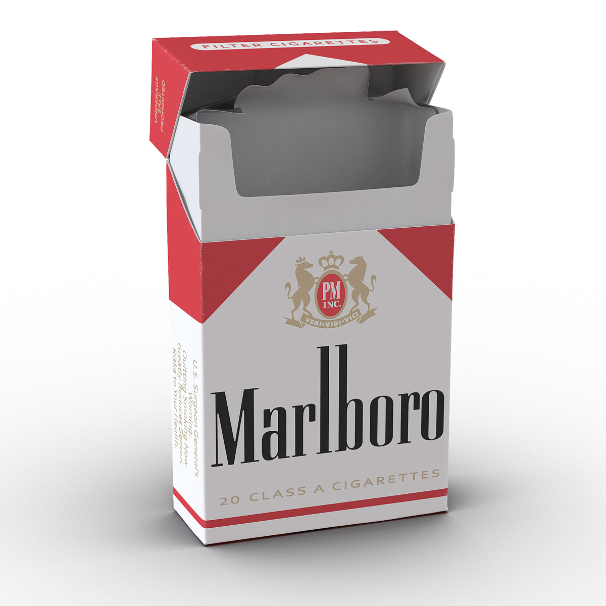 3D Opened Cigarettes Pack Marlboro 2 model