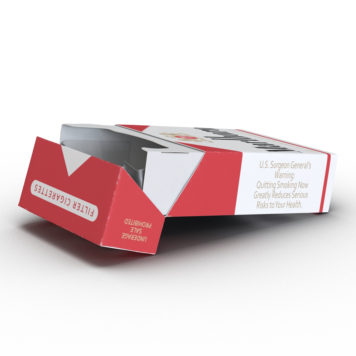 3D Opened Cigarettes Pack Marlboro 2 model