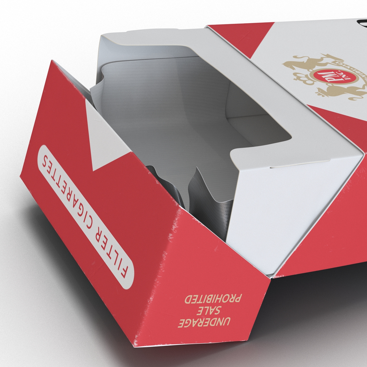 3D Opened Cigarettes Pack Marlboro 2 model