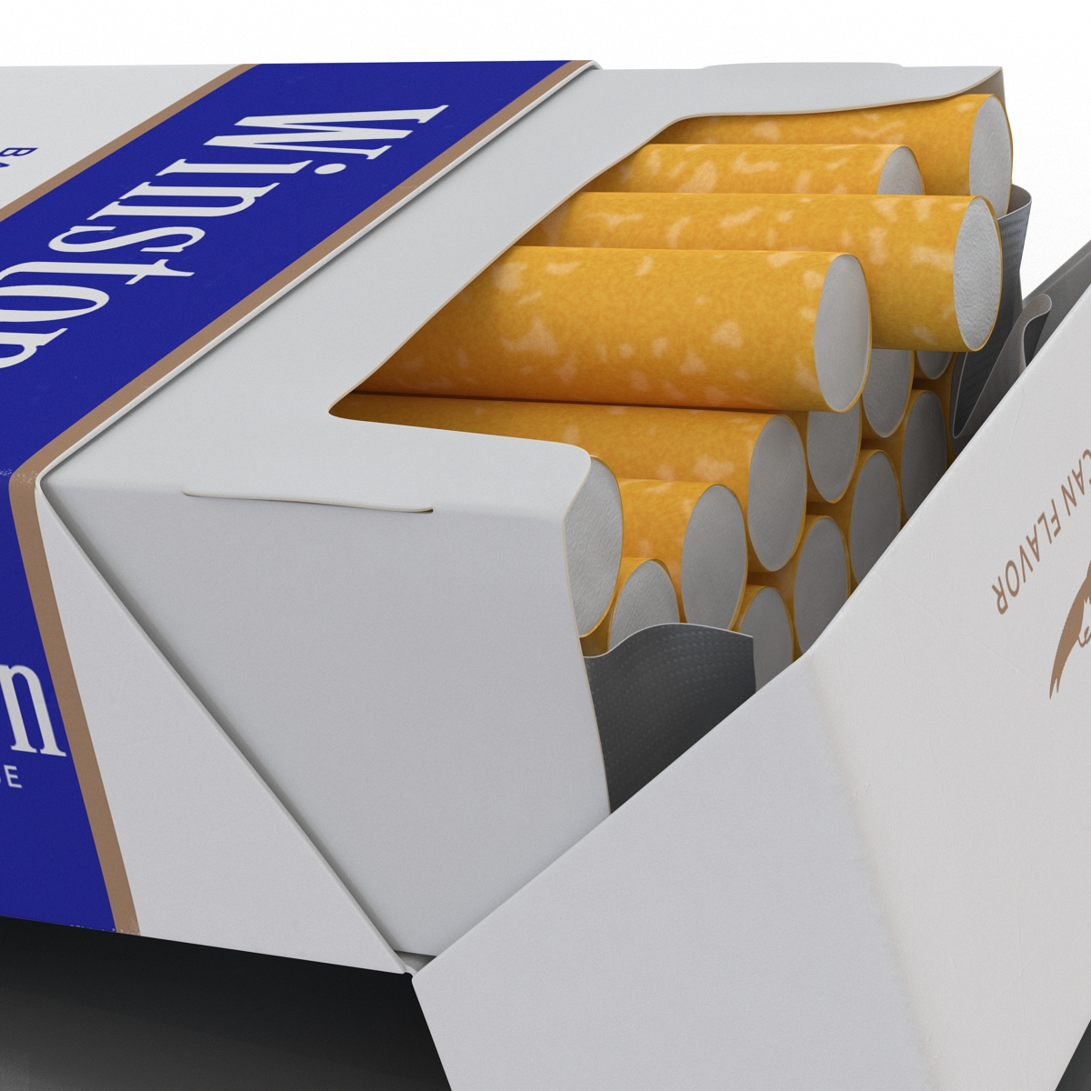 3D model Opened Cigarettes Pack Winston