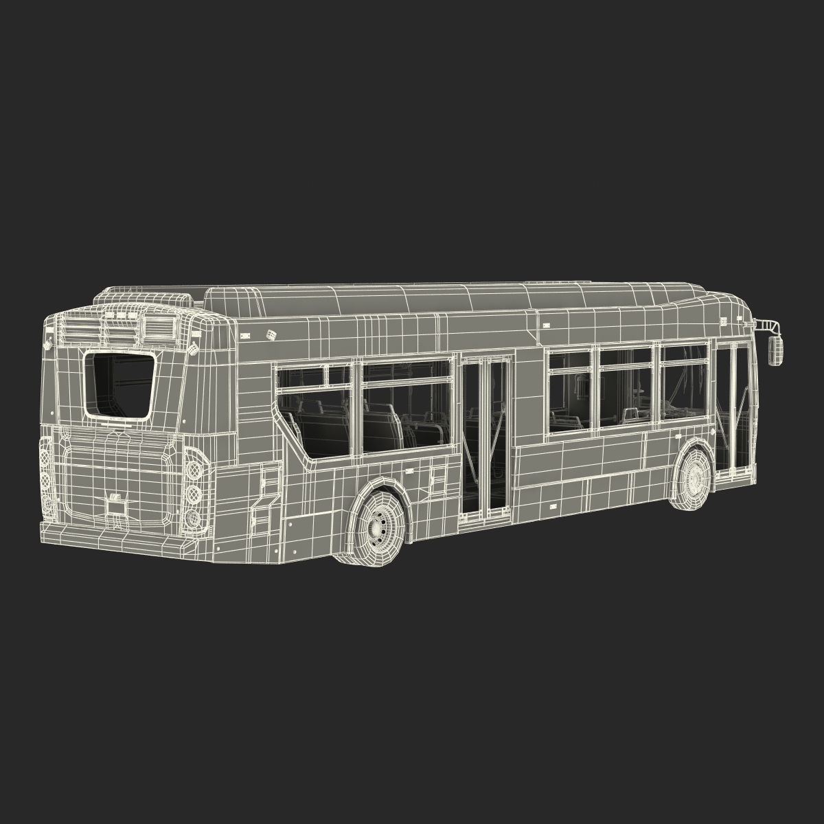 New Flyer Xcelsior XD40 Bus CTfastrak Rigged 3D model