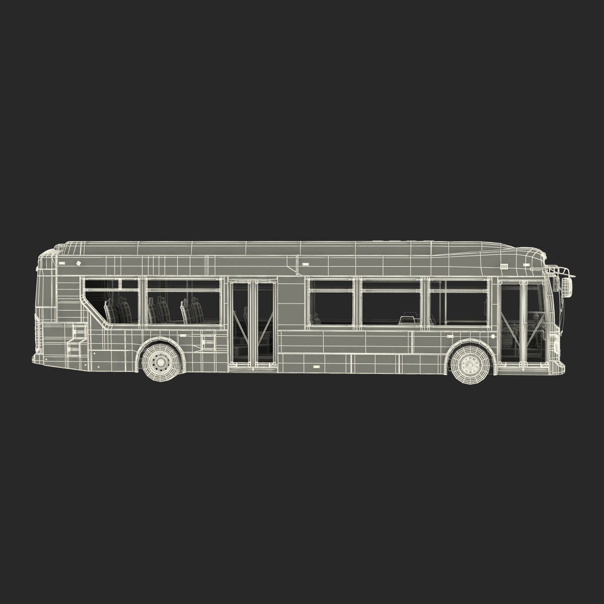 New Flyer Xcelsior XD40 Bus CTfastrak Rigged 3D model