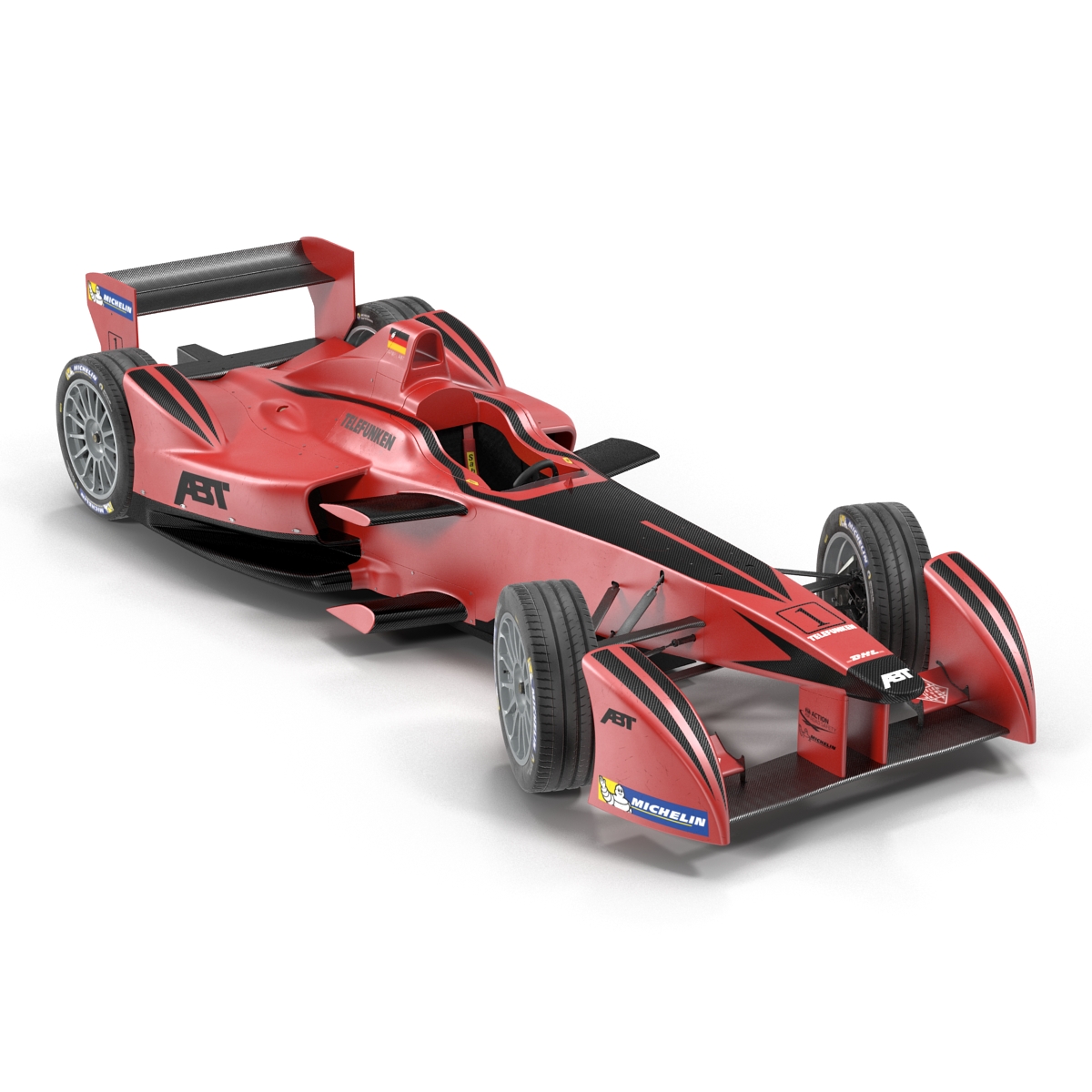 Formula E Race Car ABT Rigged 3D model