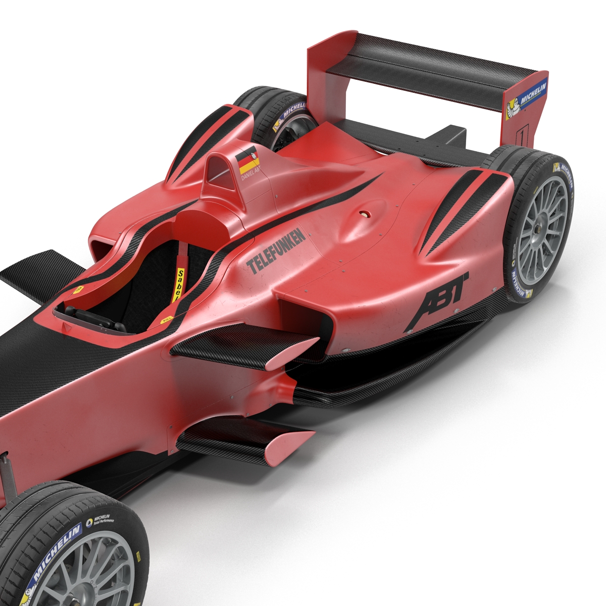 Formula E Race Car ABT Rigged 3D model