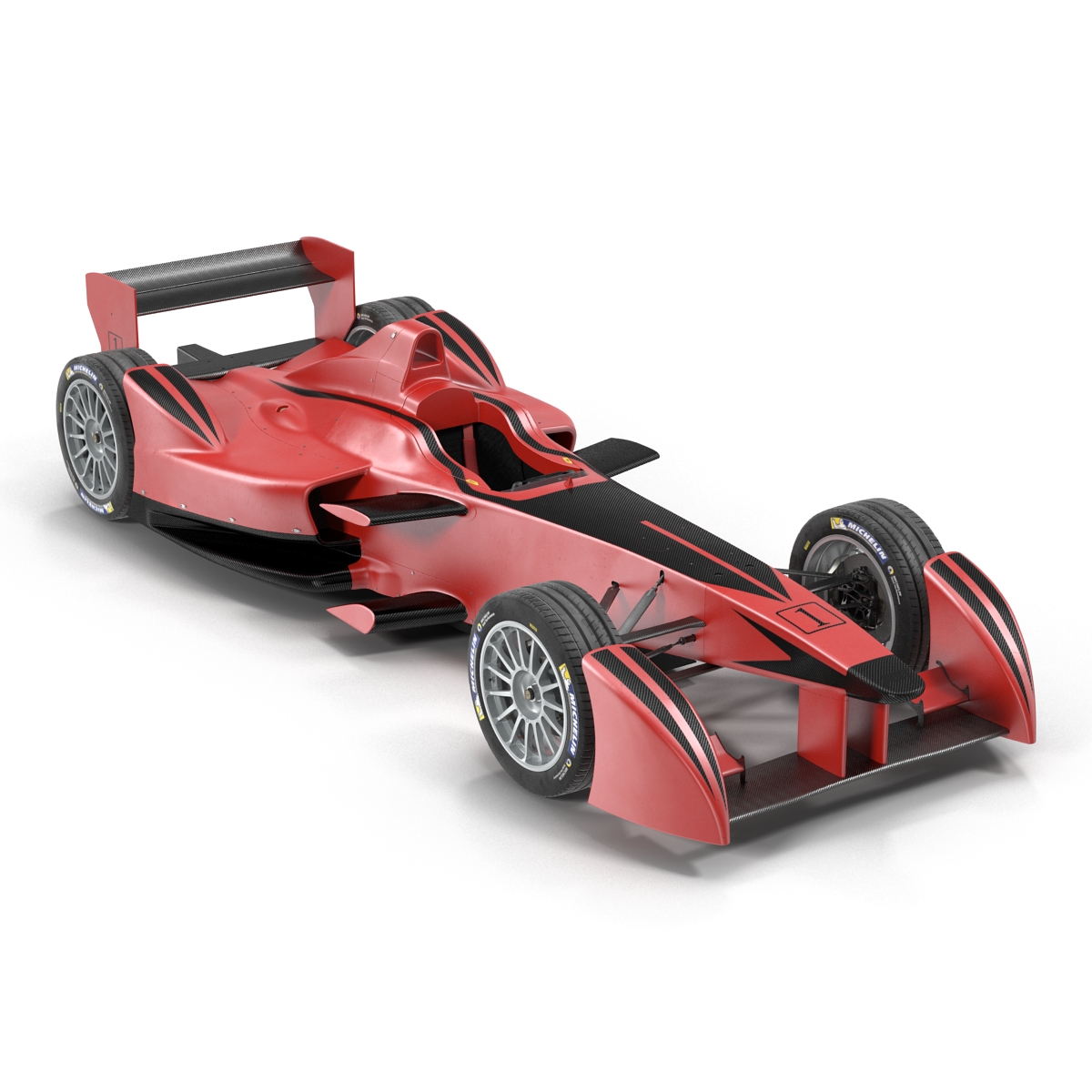 3D Formula E Race Car Generic Rigged model