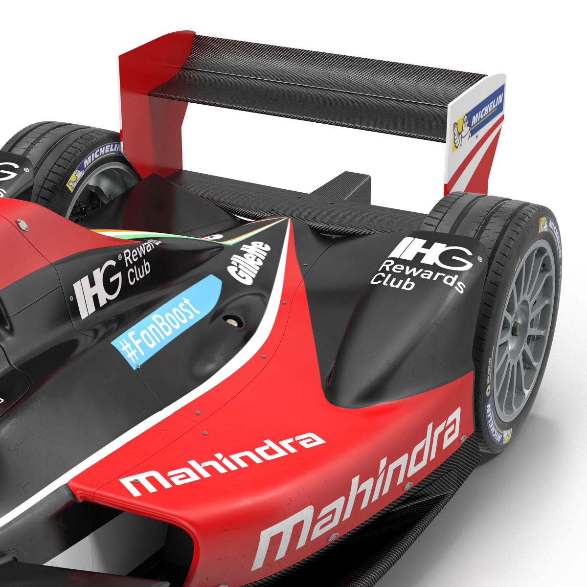 Formula E Race Car Mahindra Rigged 3D model