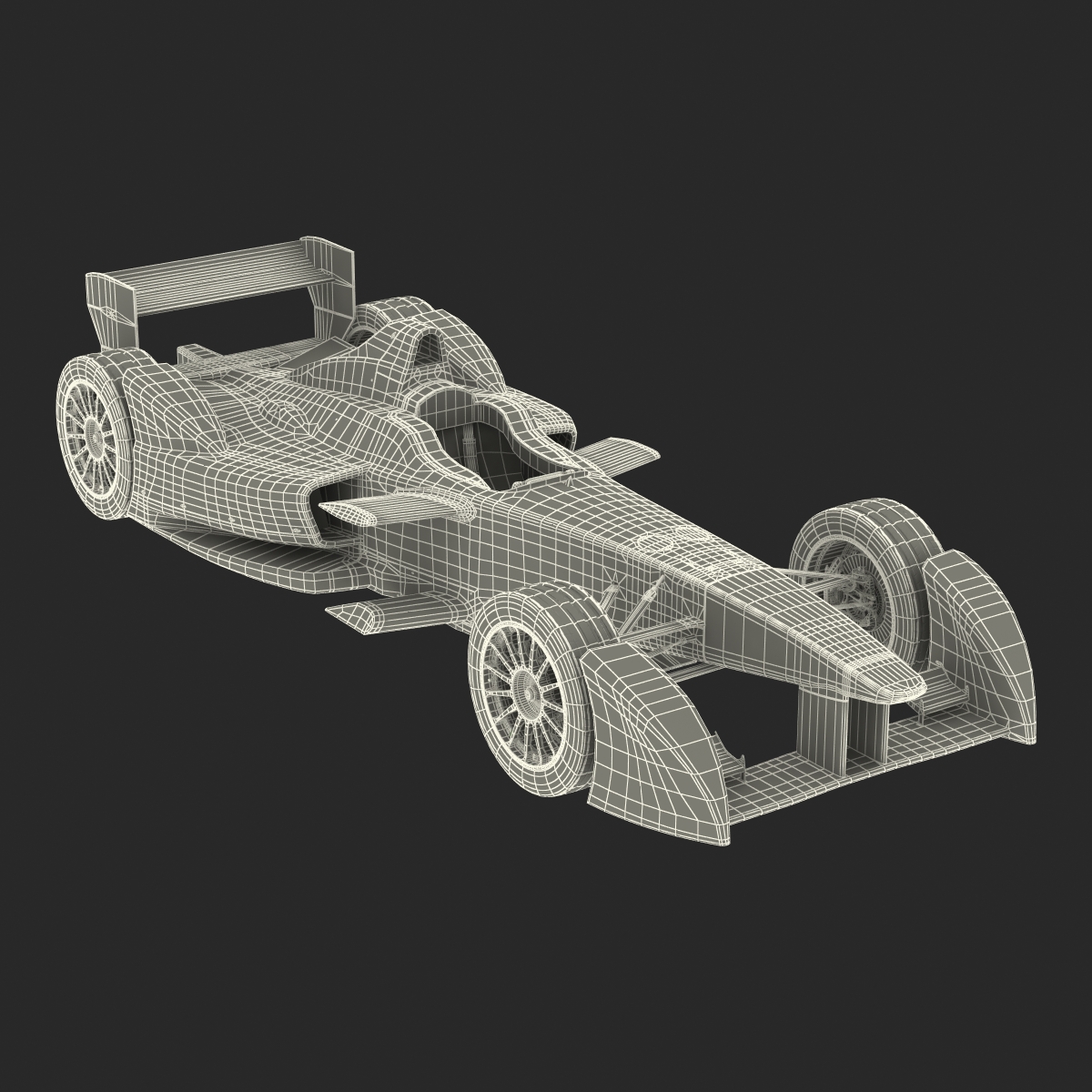 3D model Formula E Race Car Generic 2 Rigged