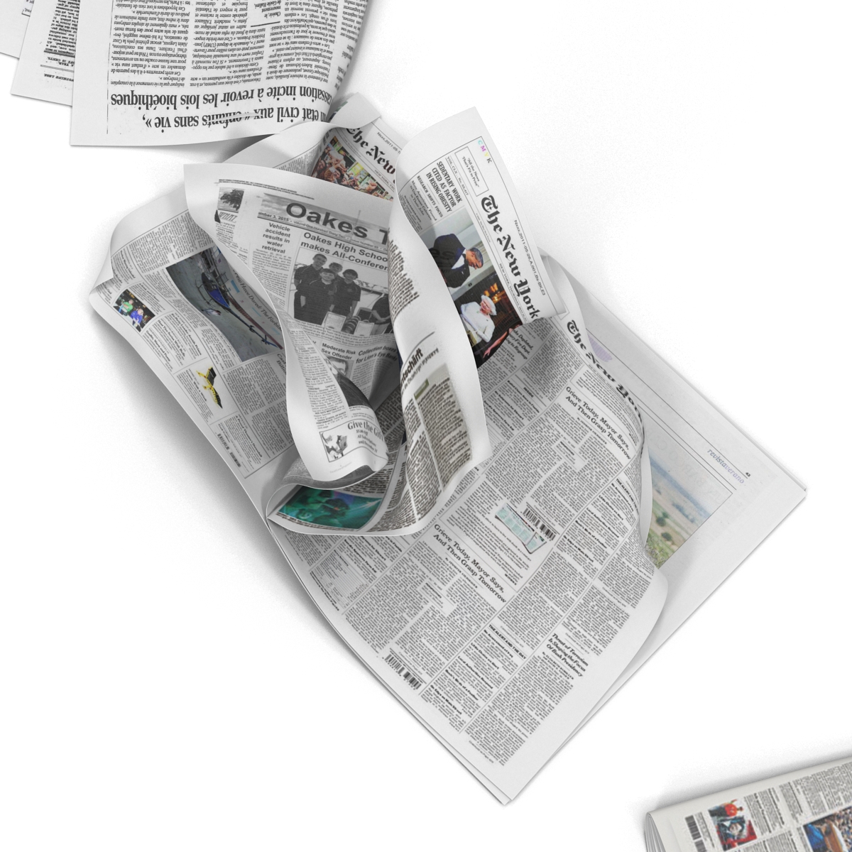 3D Newspaper Litter