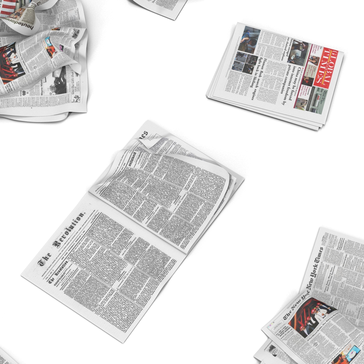 3D Newspaper Litter 2 model