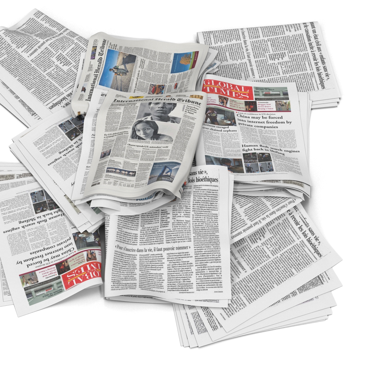 3D Newspaper Litter 3 model