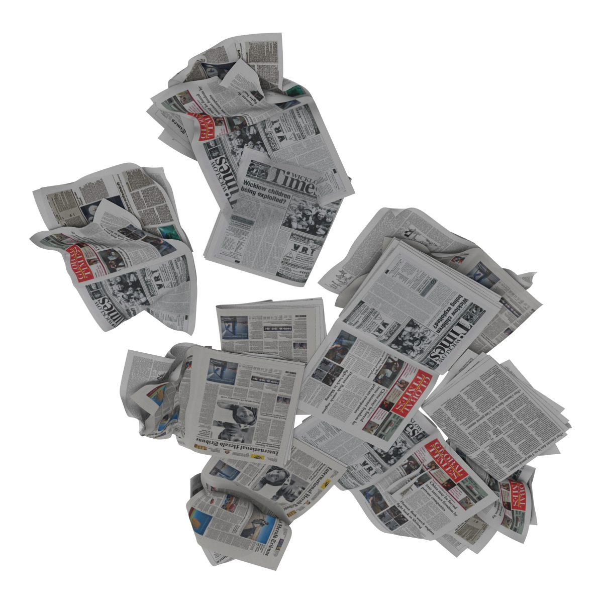 3D Newspaper Litter 4 model