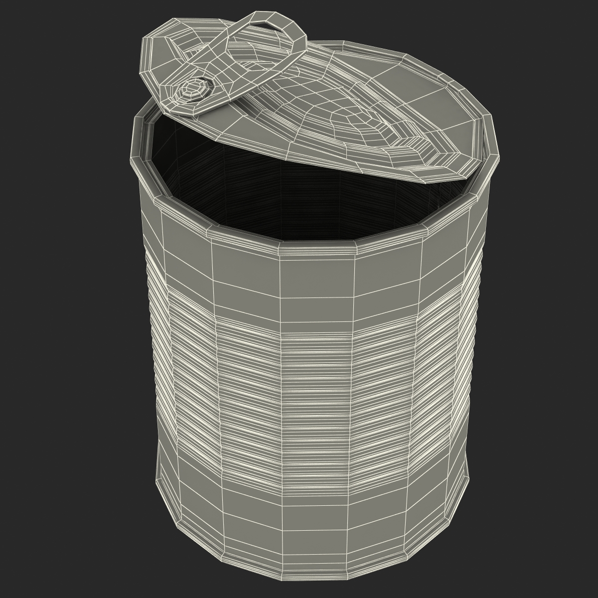 3D Open Empty Tin Cans Set model