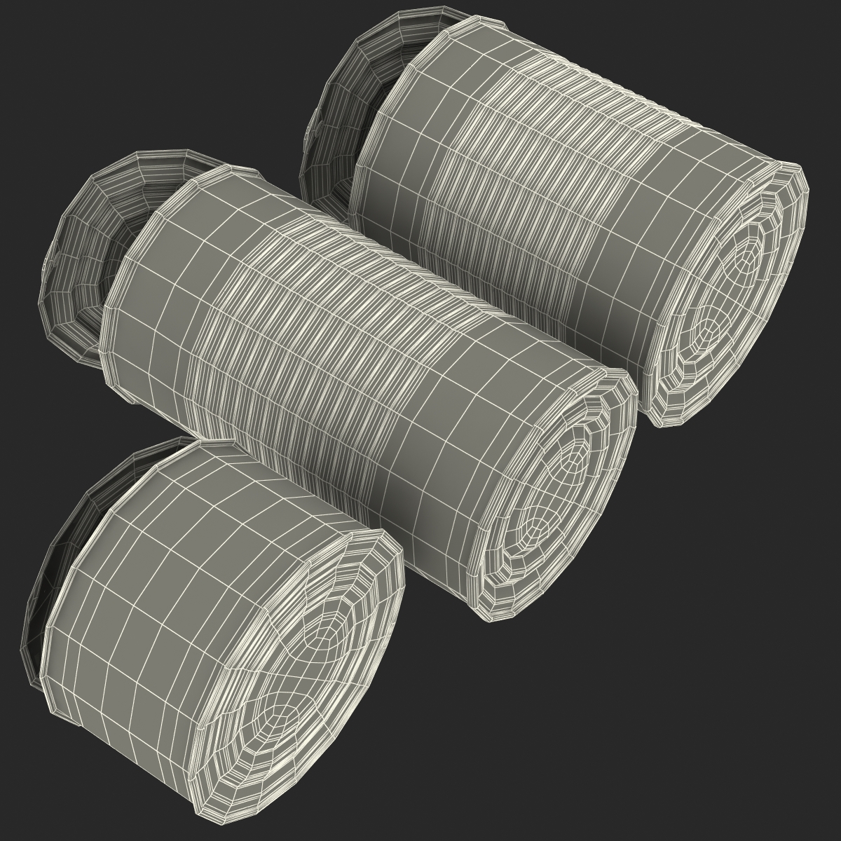 3D Open Empty Tin Cans Set model