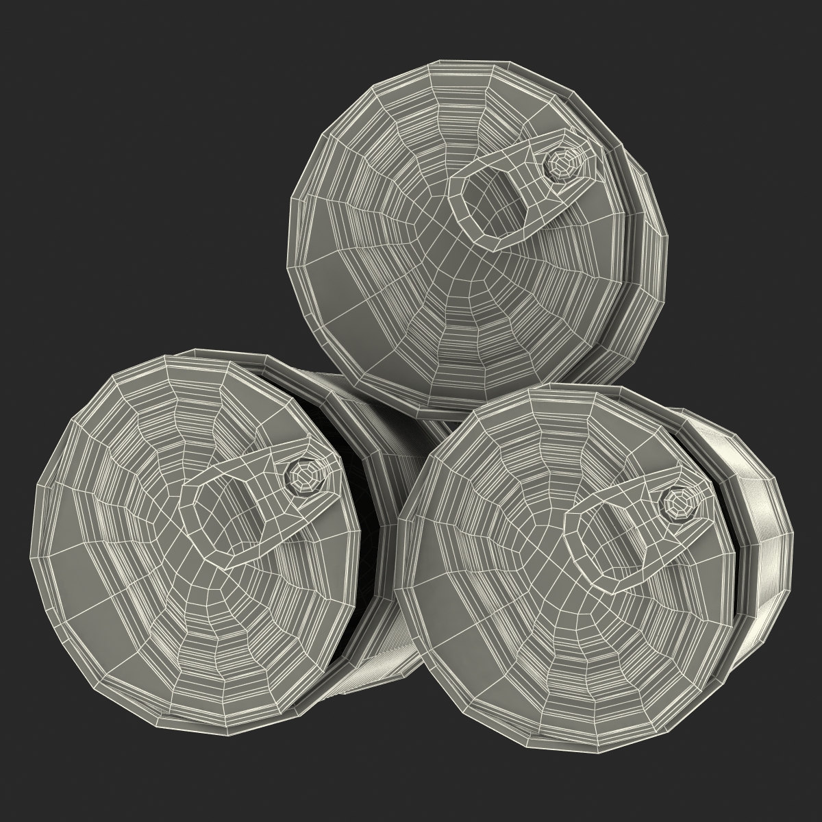 3D Open Empty Tin Cans Set model