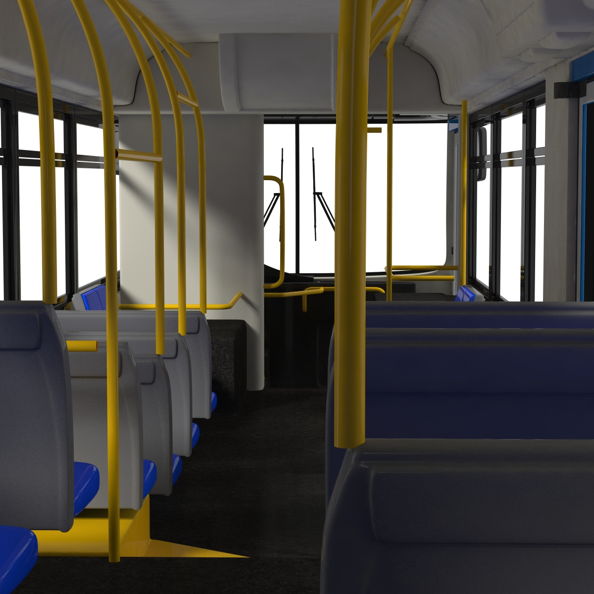 3D New Flyer Xcelsior XD40 Bus Simple Interior model