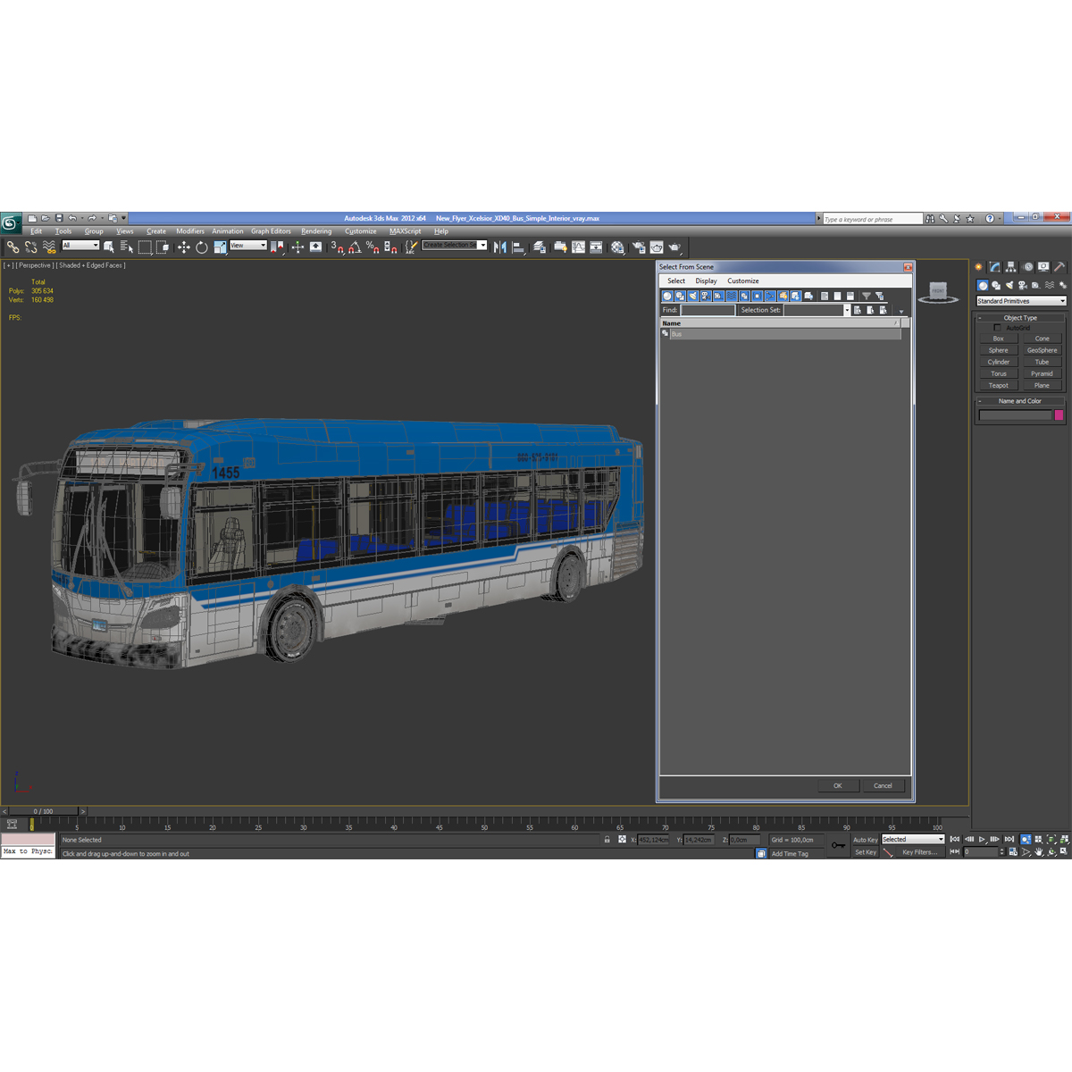 3D New Flyer Xcelsior XD40 Bus Simple Interior model