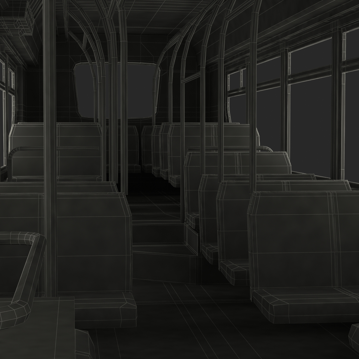 3D New Flyer Xcelsior XD40 Bus Simple Interior model