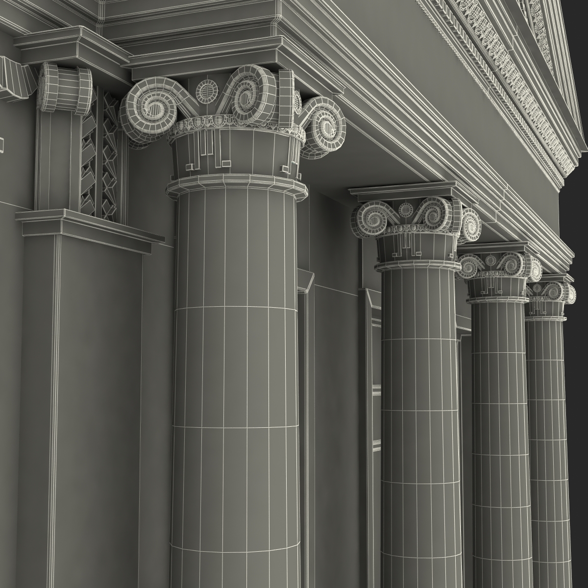 3D Building with Columns