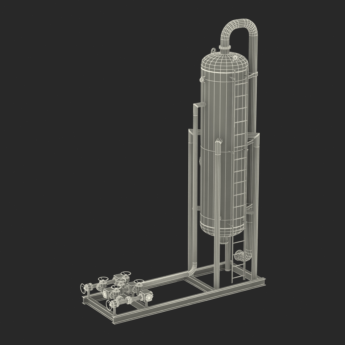 3D model Vertical Oil and Gas Separator