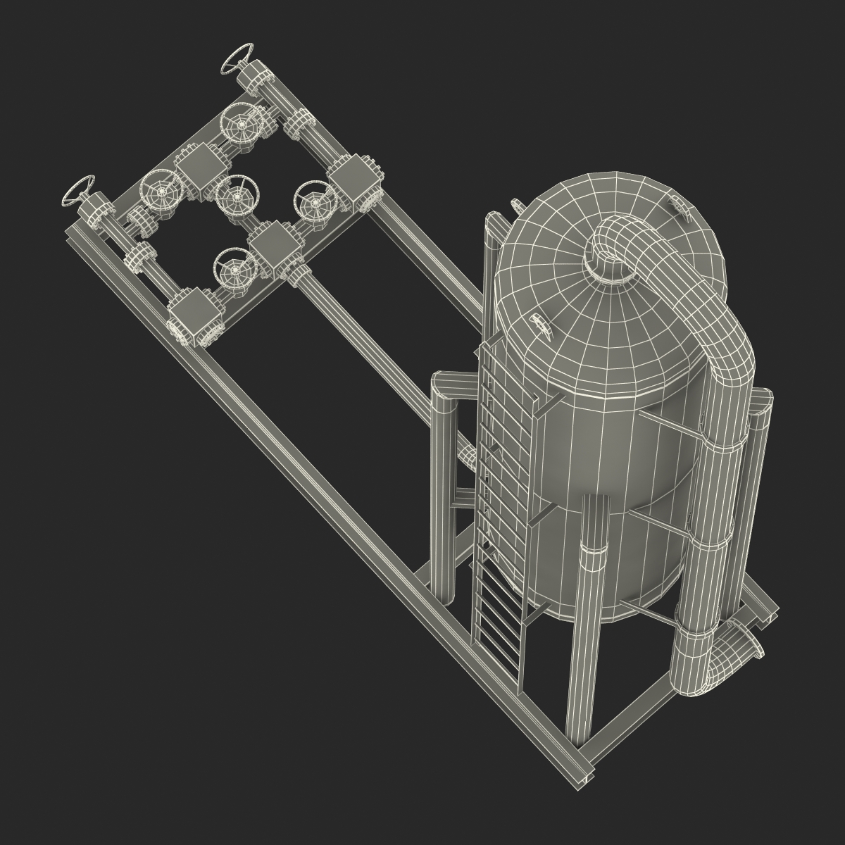 3D model Vertical Oil and Gas Separator