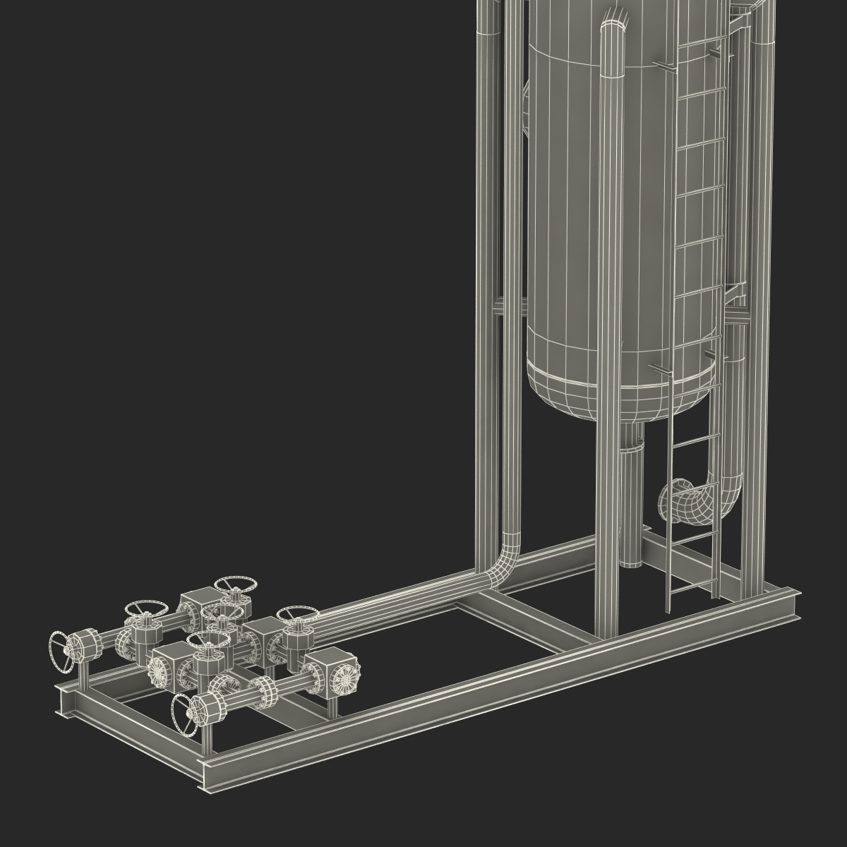 3D model Vertical Oil and Gas Separator