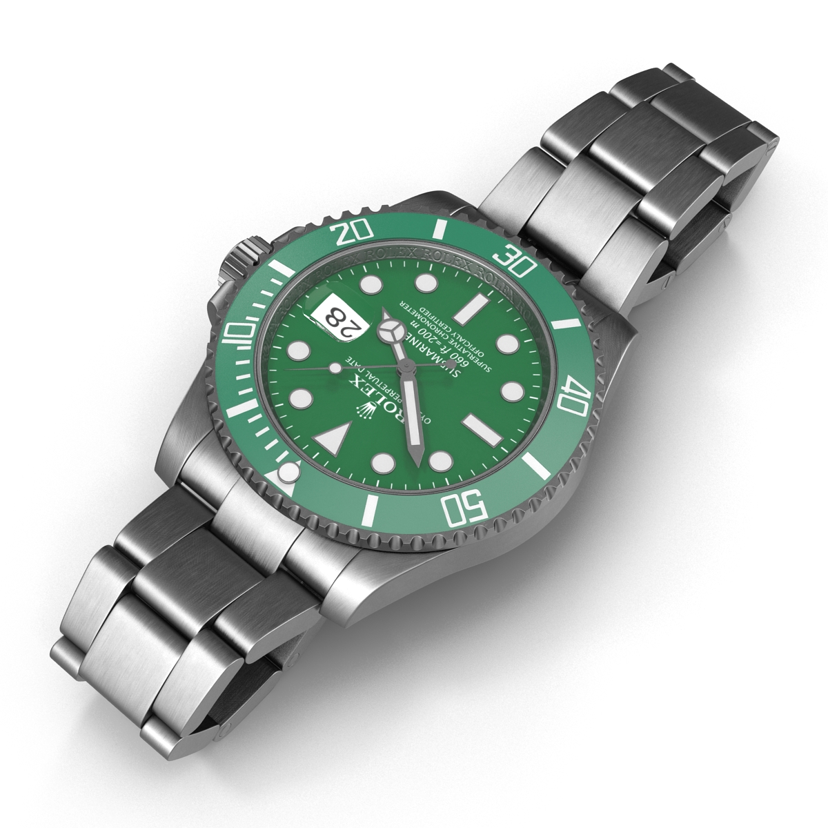 Rolex Submariner Date Green Dial 3D