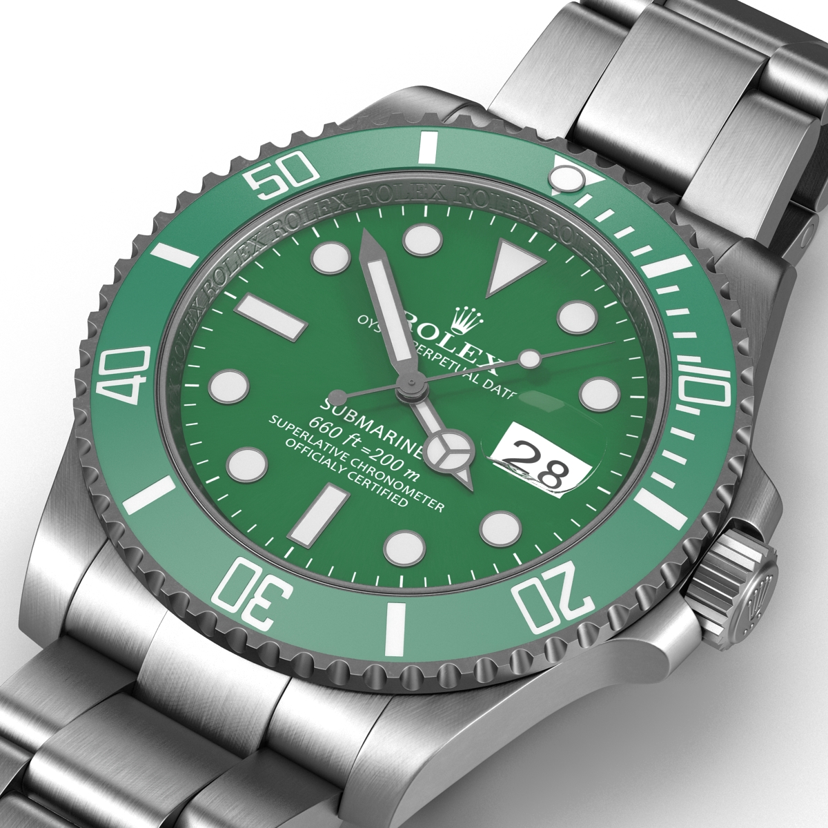 Rolex Submariner Date Green Dial 3D