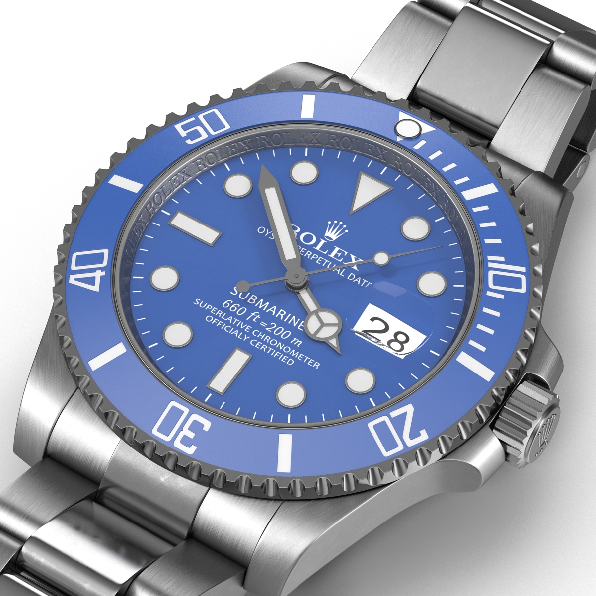 3D Rolex Submariner Date Blue Dial