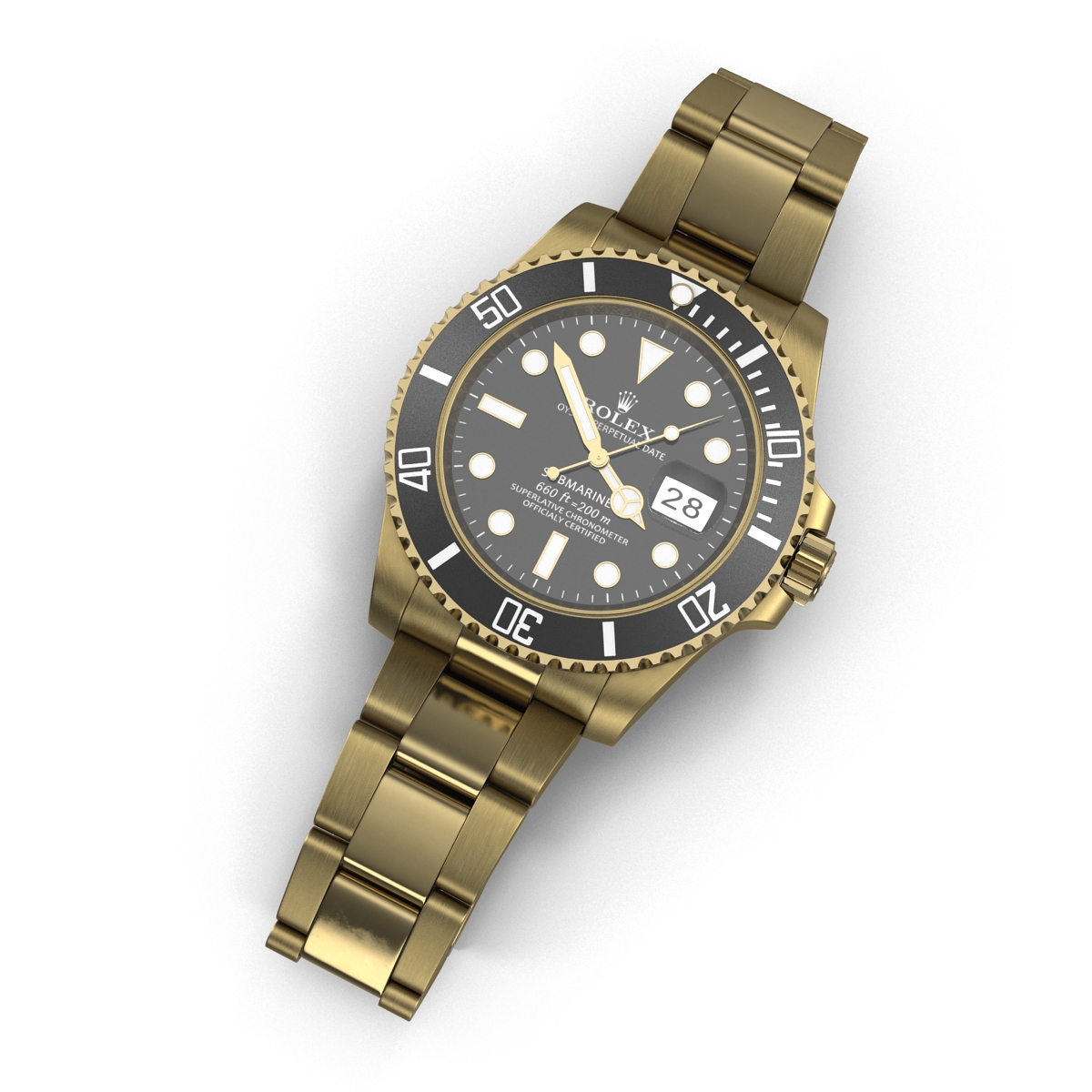 3D Rolex Submariner Date Gold