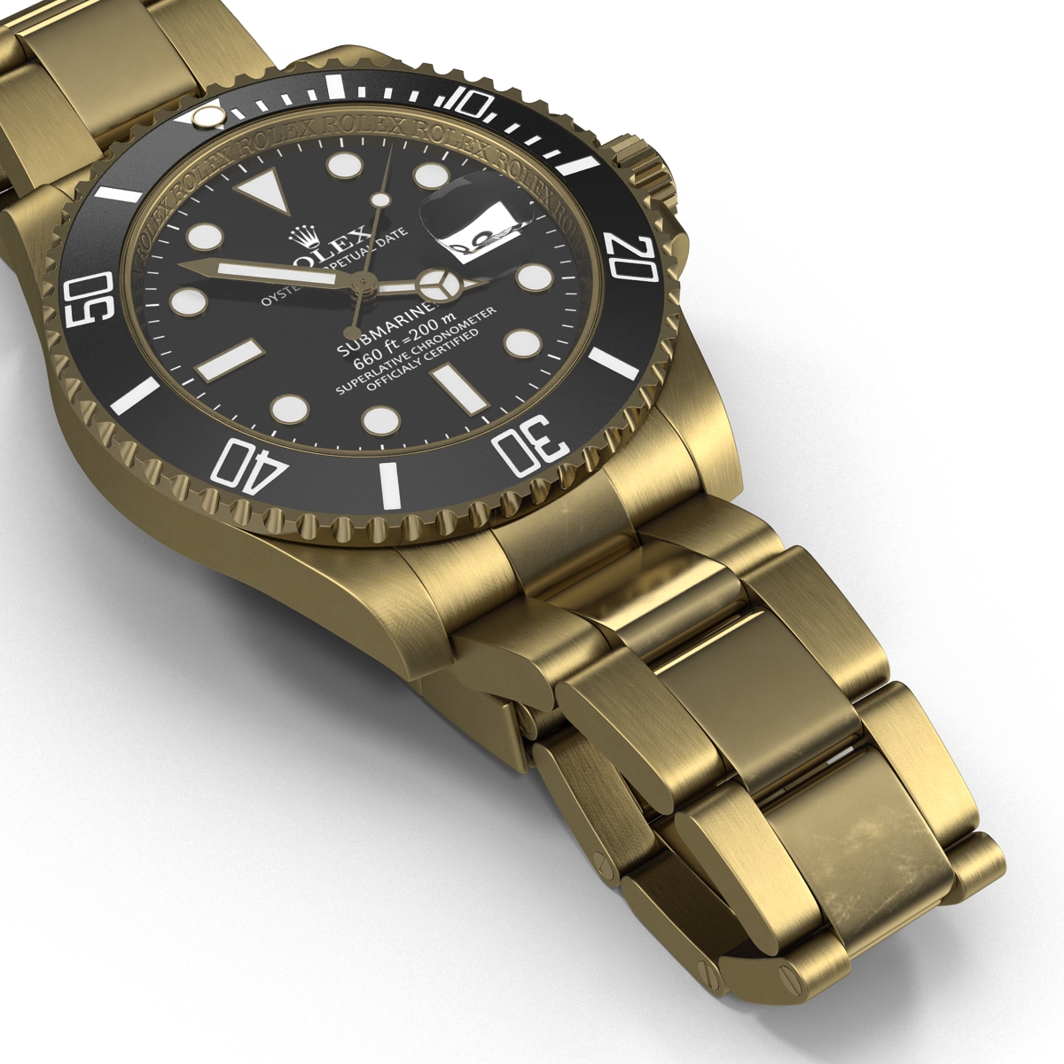 3D Rolex Submariner Date Gold