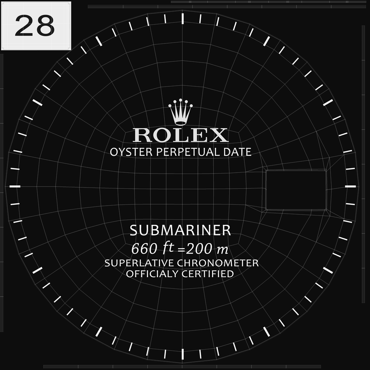 3D Rolex Submariner Date Gold