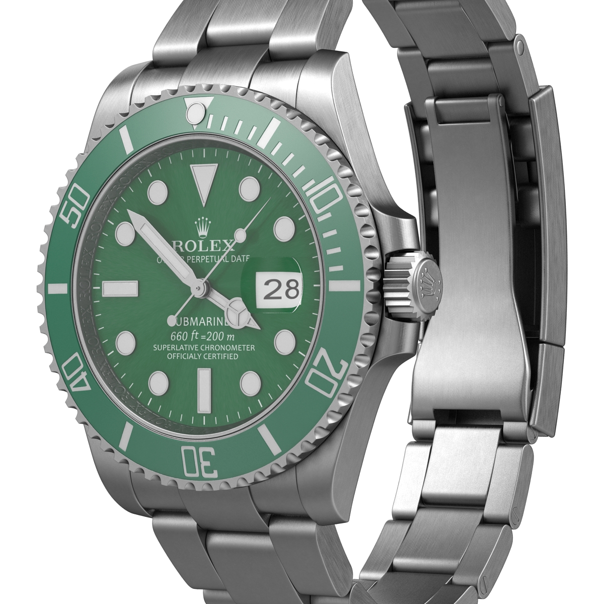 Rolex Submariner Date 2 Green Dial 3D model