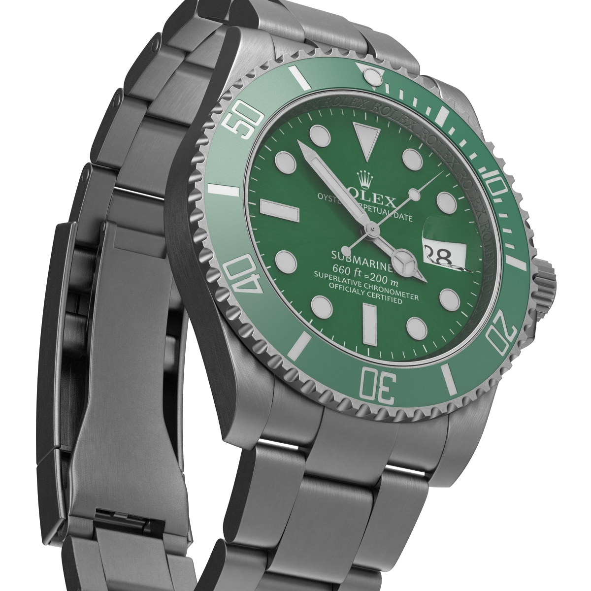 Rolex Submariner Date 2 Green Dial 3D model