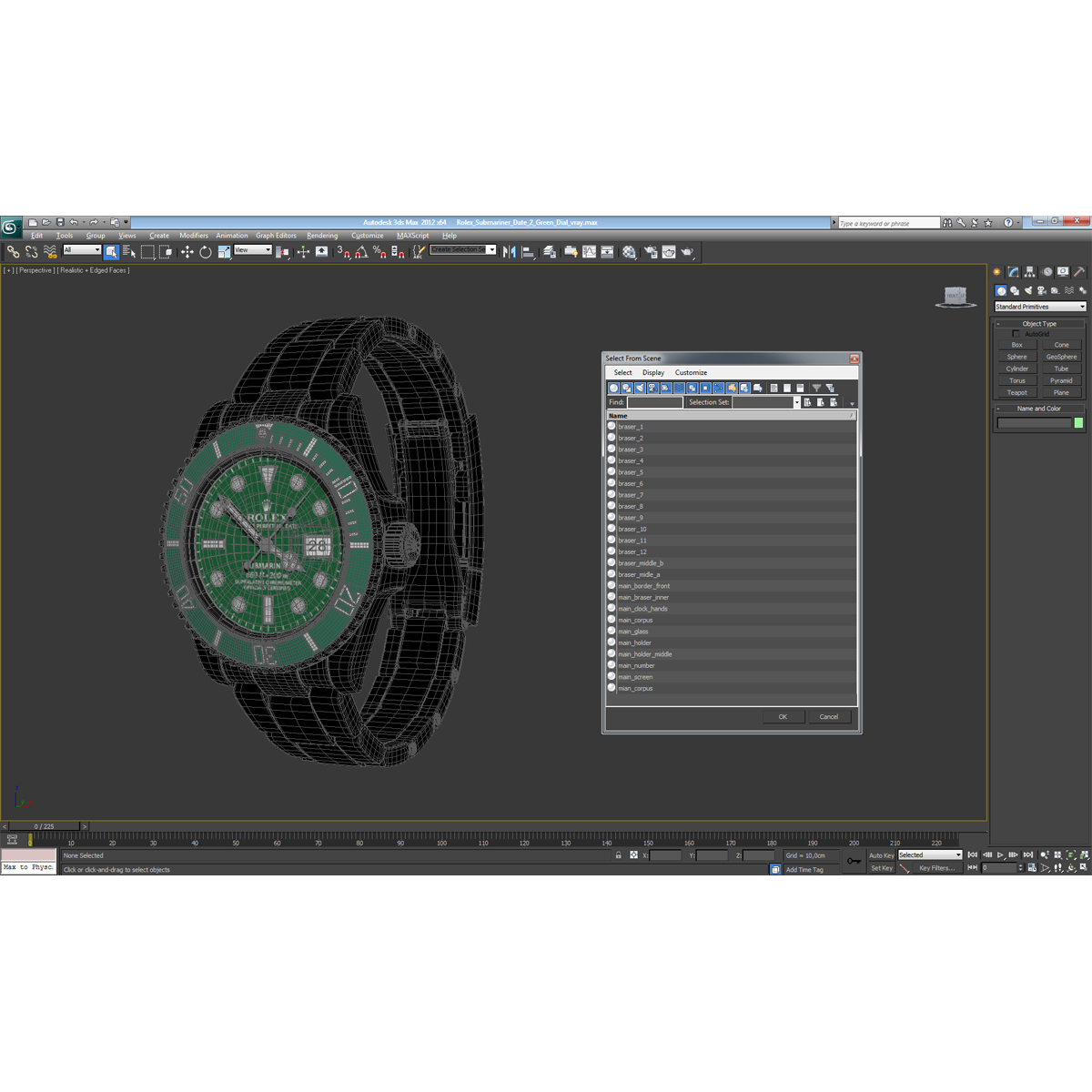 Rolex Submariner Date 2 Green Dial 3D model