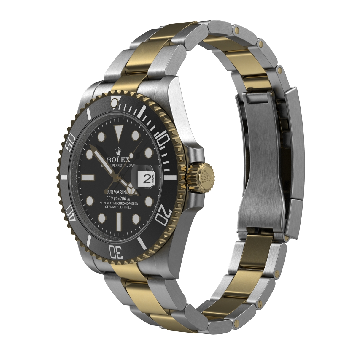 Rolex Submariner Date 2 Black Dial 3D model