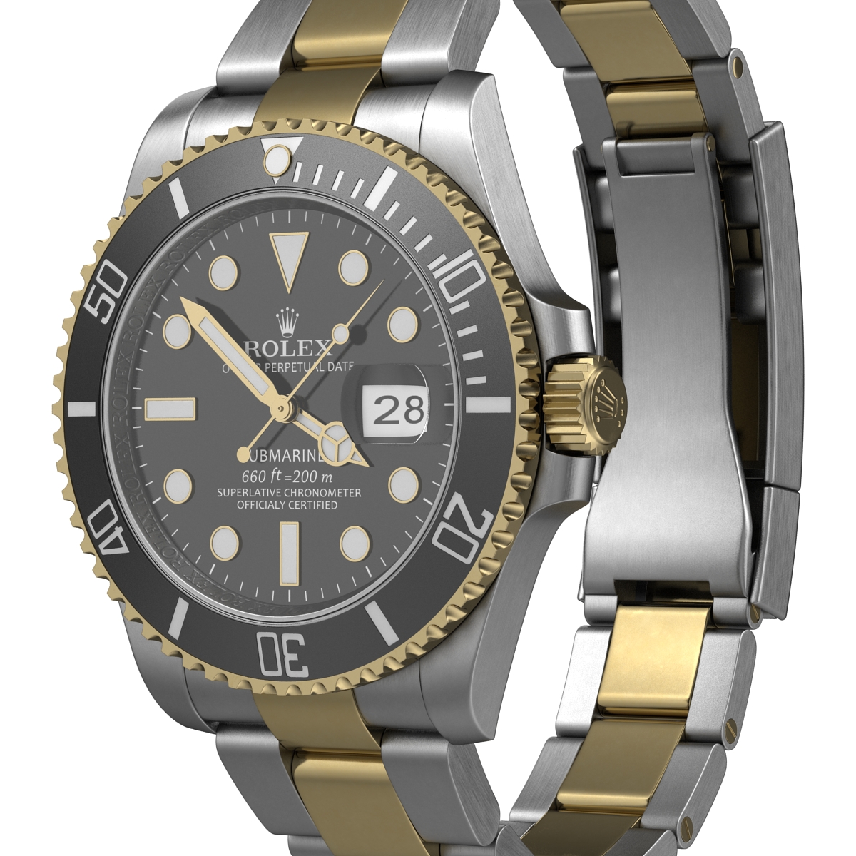 Rolex Submariner Date 2 Black Dial 3D model