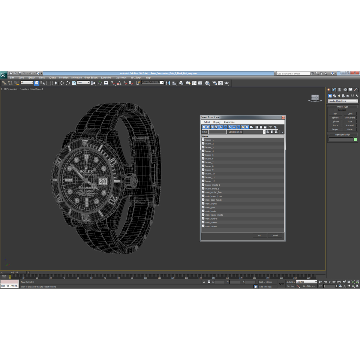 Rolex Submariner Date 2 Black Dial 3D model