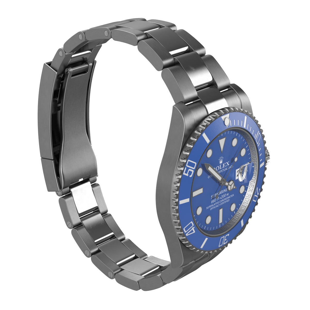 3D Rolex Submariner Date 2 Blue Dial model