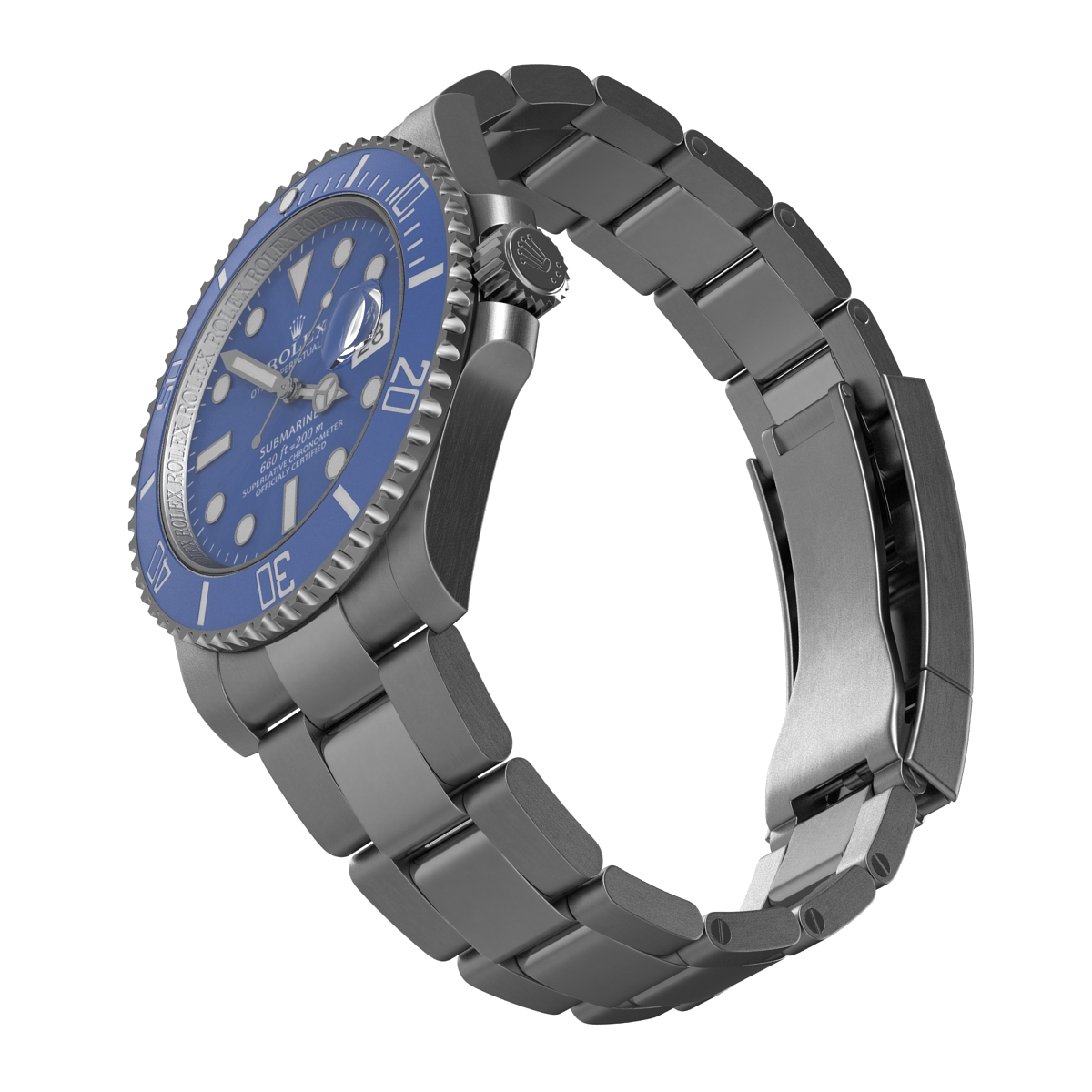 3D Rolex Submariner Date 2 Blue Dial model