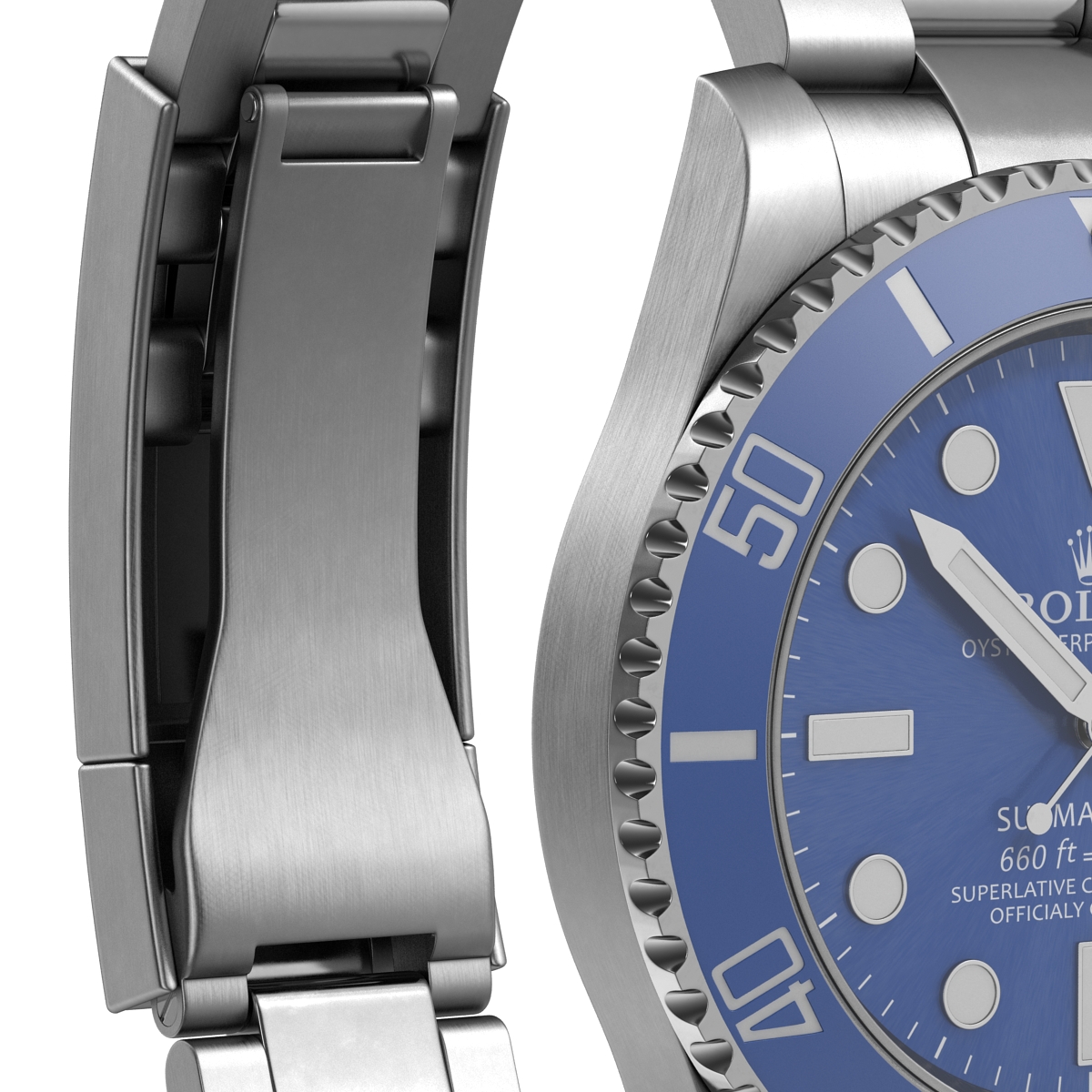 3D Rolex Submariner Date 2 Blue Dial model