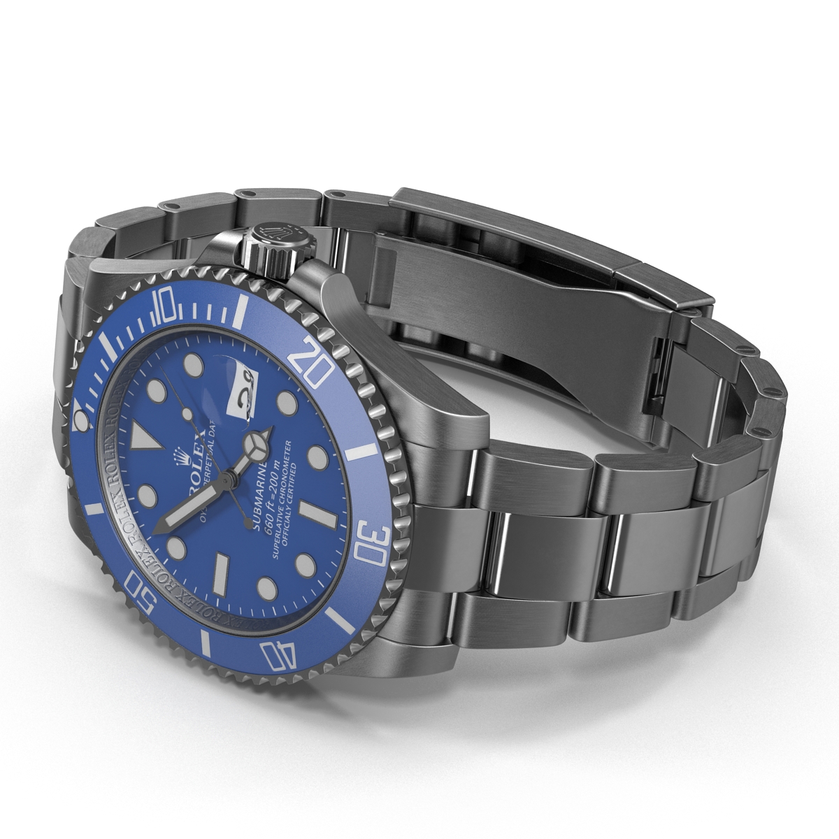 3D Rolex Submariner Date 2 Blue Dial model